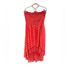 Metro 22 Red High-Low Dress with‎ Tie Halter